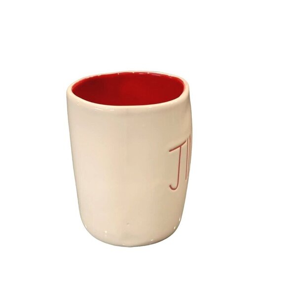 Rae Dunn JINGLE Large Ceramic Christmas Coffee Tea Cup Christmas Red Interior - Picture 2 of 7